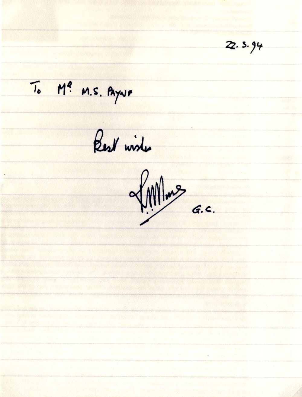 Lot 423: WW2. Sub Lt Richard V Moore GC CBE...