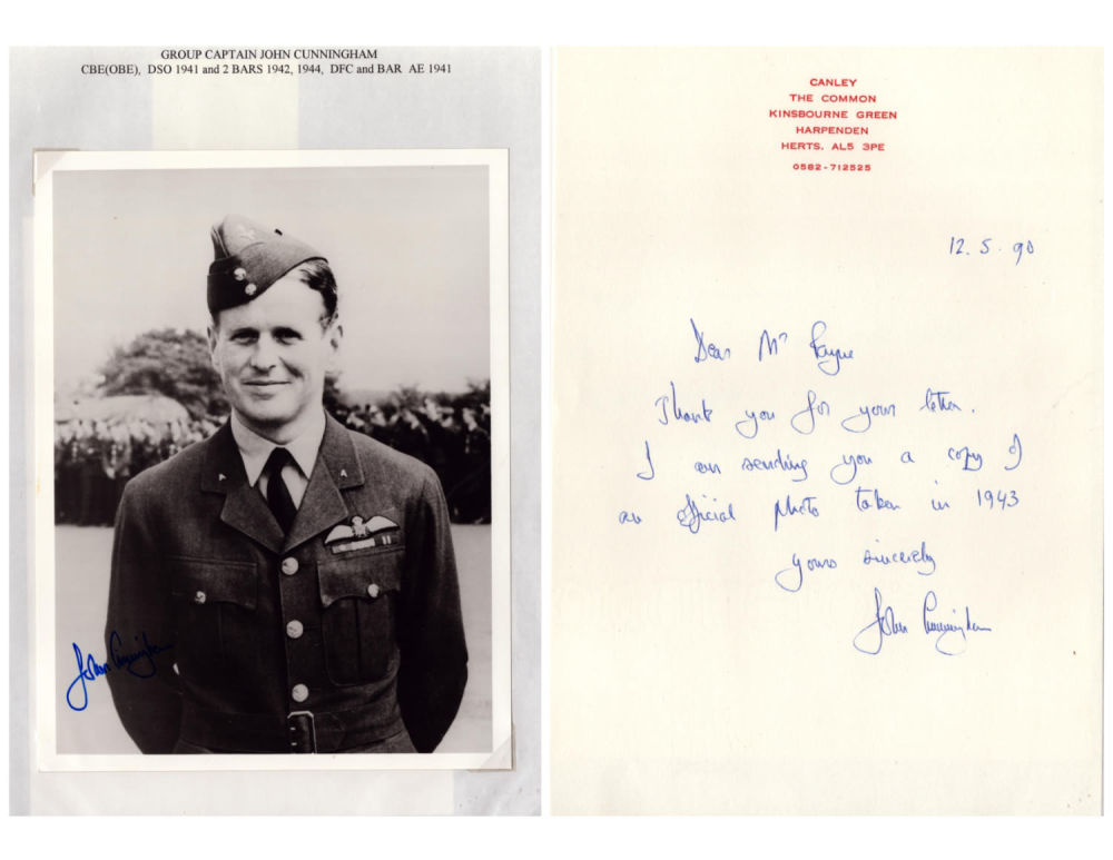 Lot 439: WW2. Group Captain John Cunningham CBE OBE DSO...