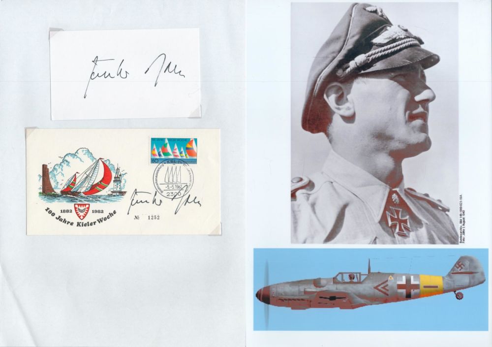Lot 472: WW2. Luftwaffe Ace Gunther Rall Signed 5 x...