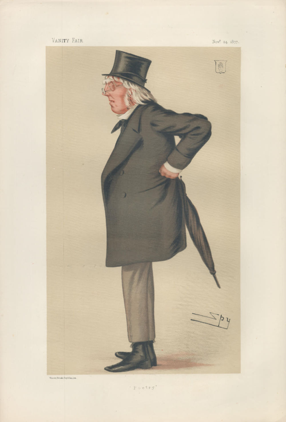 Lot 506: Vanity Fair print. Titled Poetry. Subject Sir FHC...