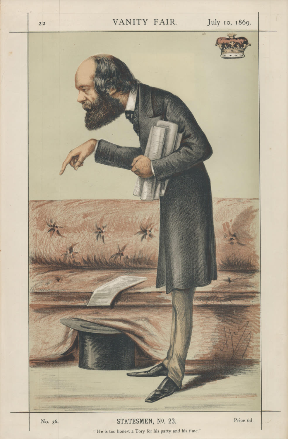 Lot 515: Vanity Fair print. Titled Statesmen no 23. Subject...