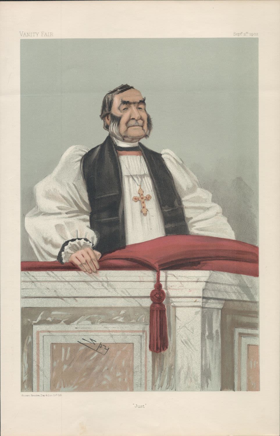 Lot 519: Vanity Fair print. Titled Just. Subject The Archbishop...