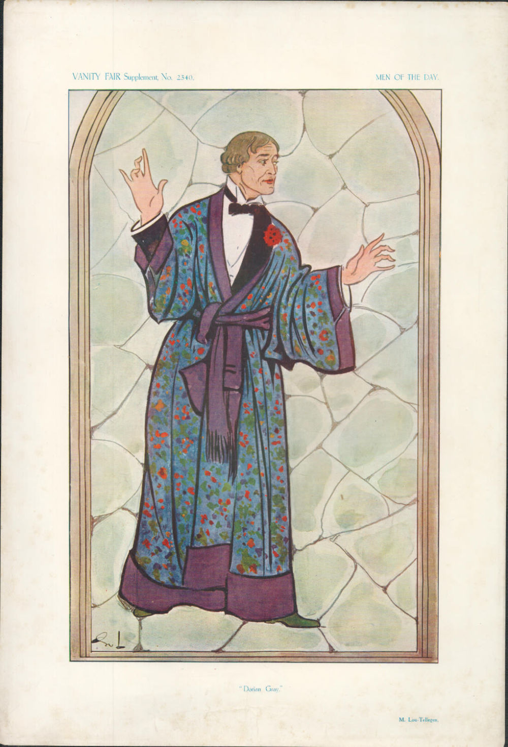 Lot 520: Vanity Fair print. Titled Dorian Gray. Subject M...
