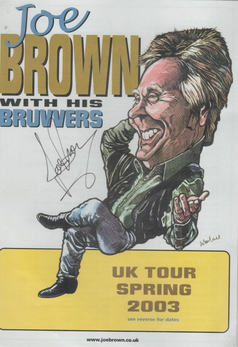Lot 558: Joe Brown signed tour flyer. Good condition. All...