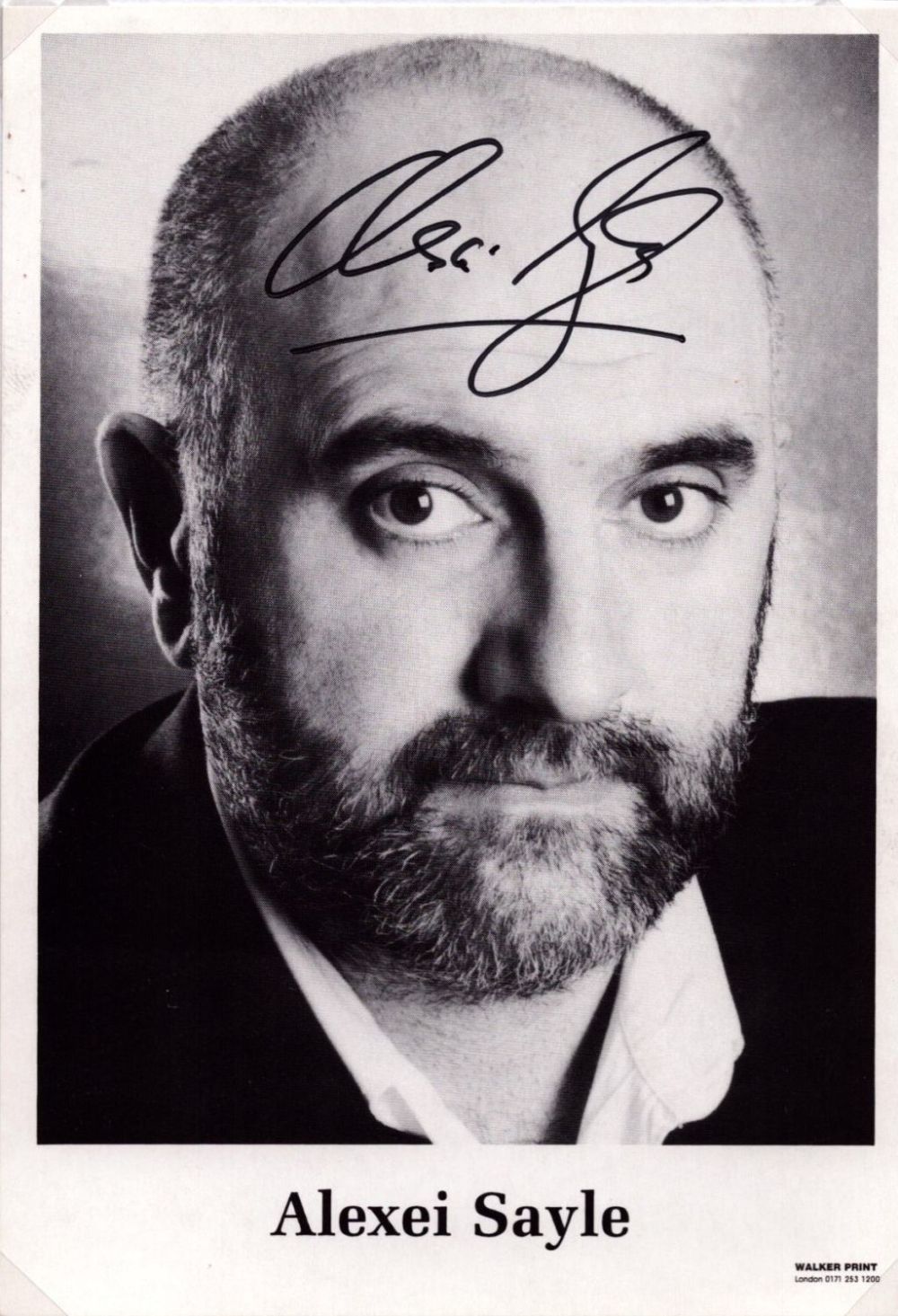Lot 567: Alexei Sayle signed 6x4inch black and white photo....