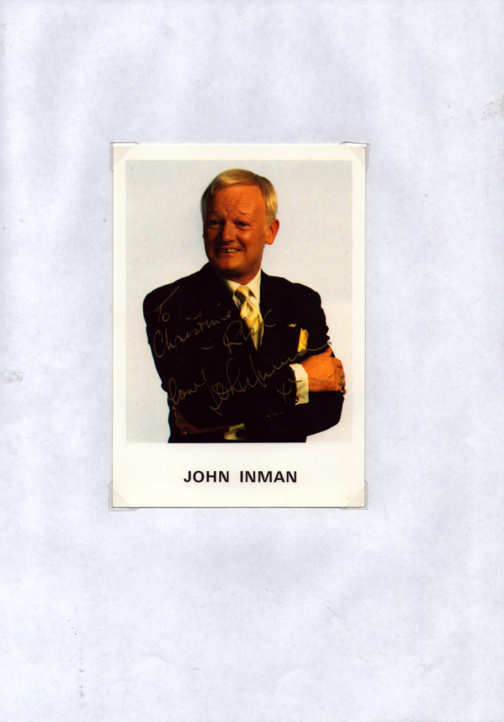Lot 591: John Inman signed 6x4inch colour photo. Dedicated. Good...
