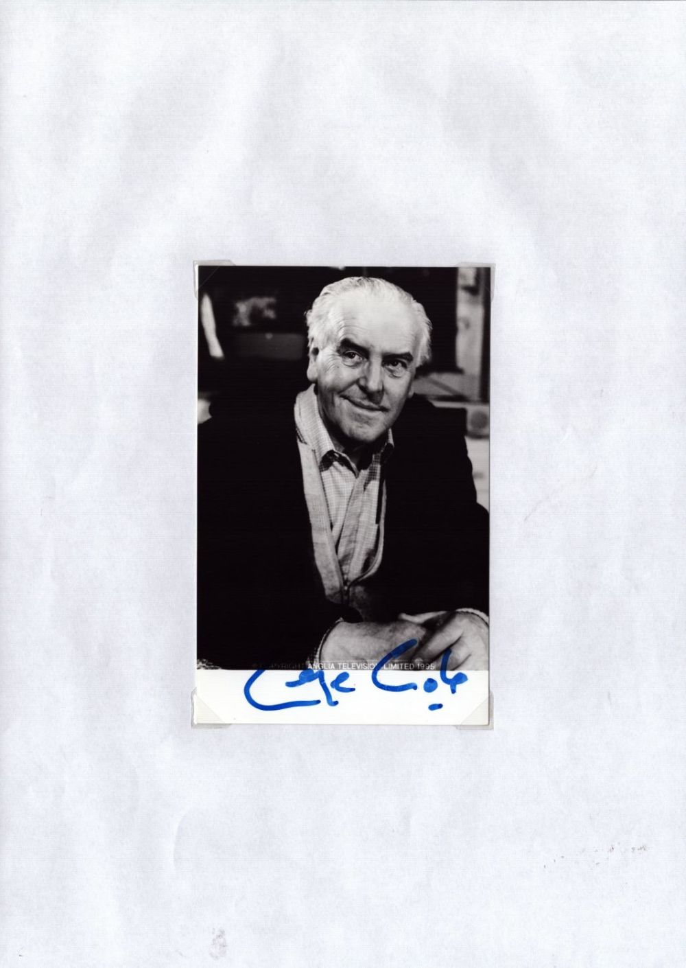 Lot 593: George Cole signed 6x4inch black and white photo....