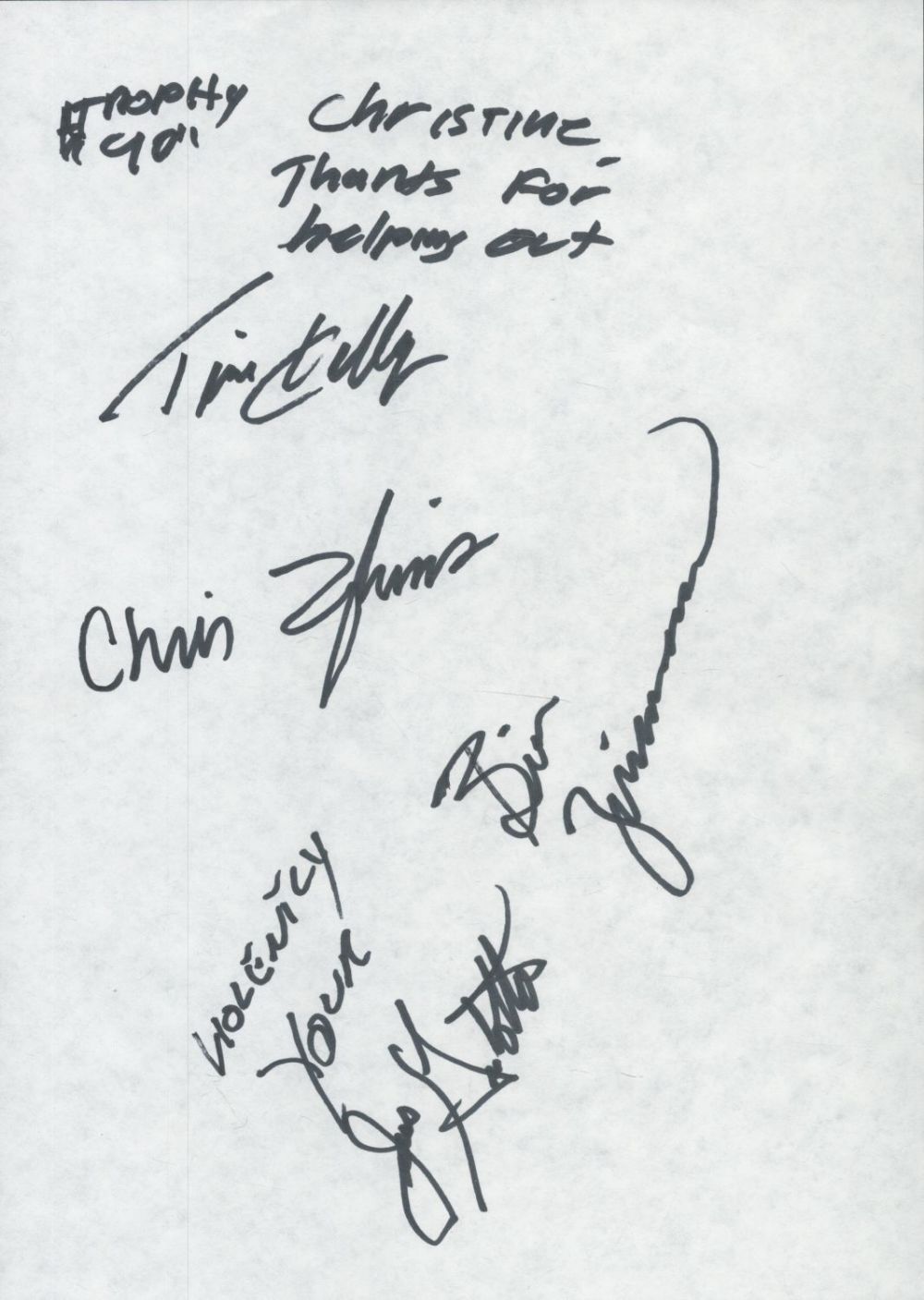 Lot 608: Music. Atrophy Band 4 Members Signed A4 Sheet...