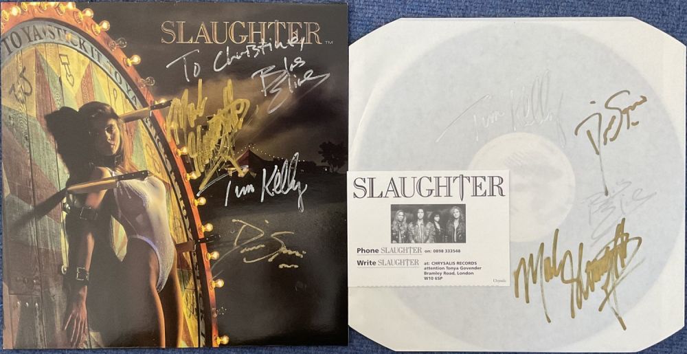 Lot 609: Music. Slaughter Band 4 Members Signed Vinyl Record...