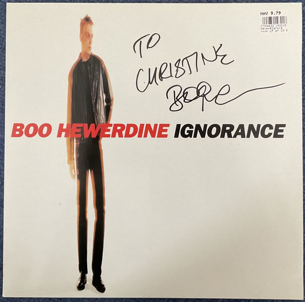 Lot 644: Boo Hewerdine Ignorance signed and dedicated LP. Dedicated...