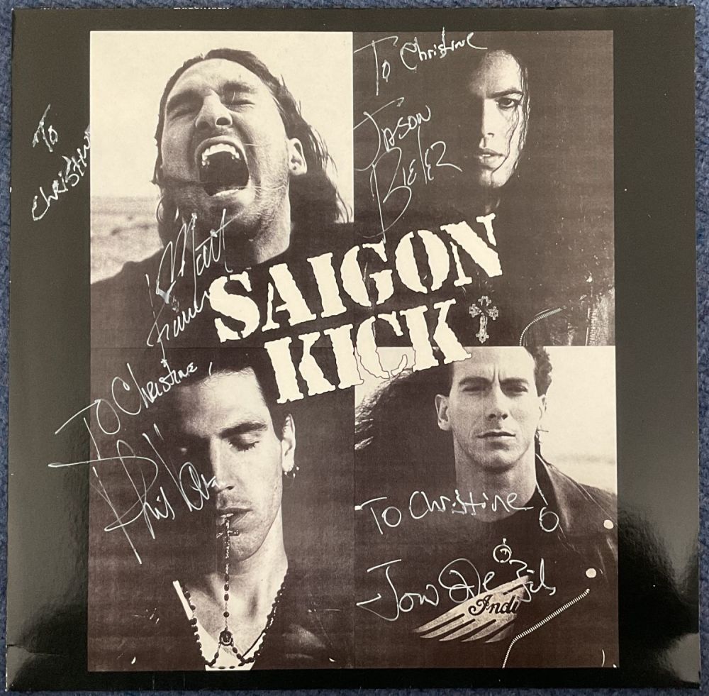 Lot 645: Saigon Kick signed and dedicated LP. Signed by...