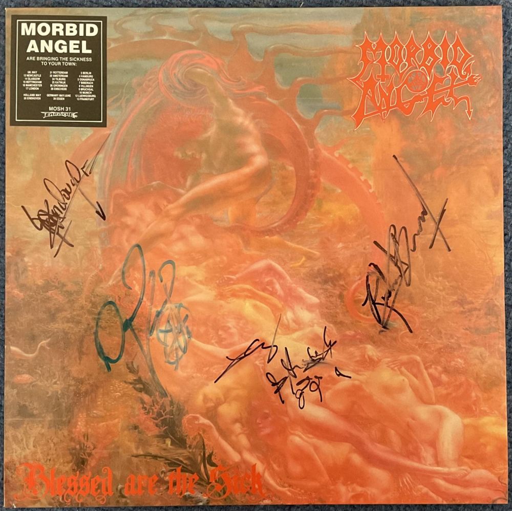 Lot 649: Morbid Angel signed Blessed Are The Sick LP....