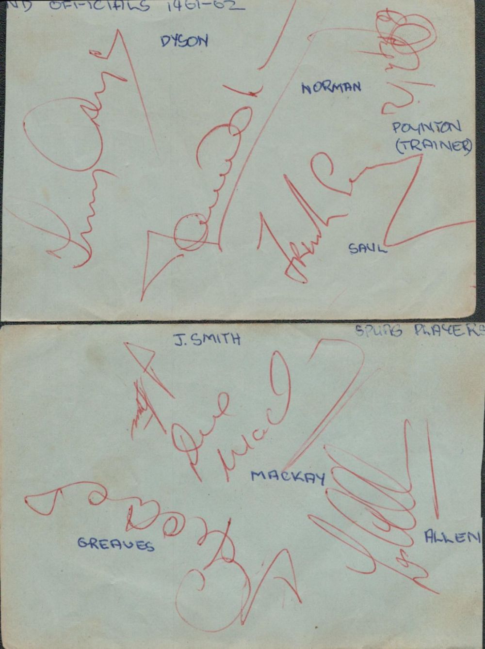 Lot 666: Tottenham Hotspur 1961 62 multi signed album pages...