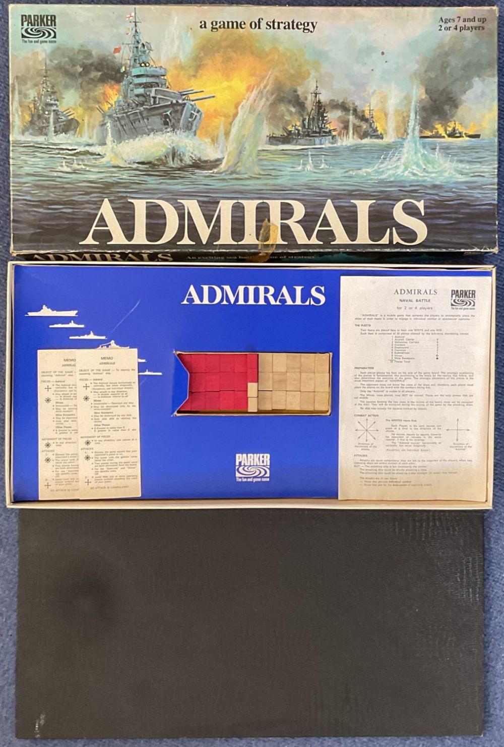 Lot 79: Vintage Admirals Strategy Board Game by Parker 1972...