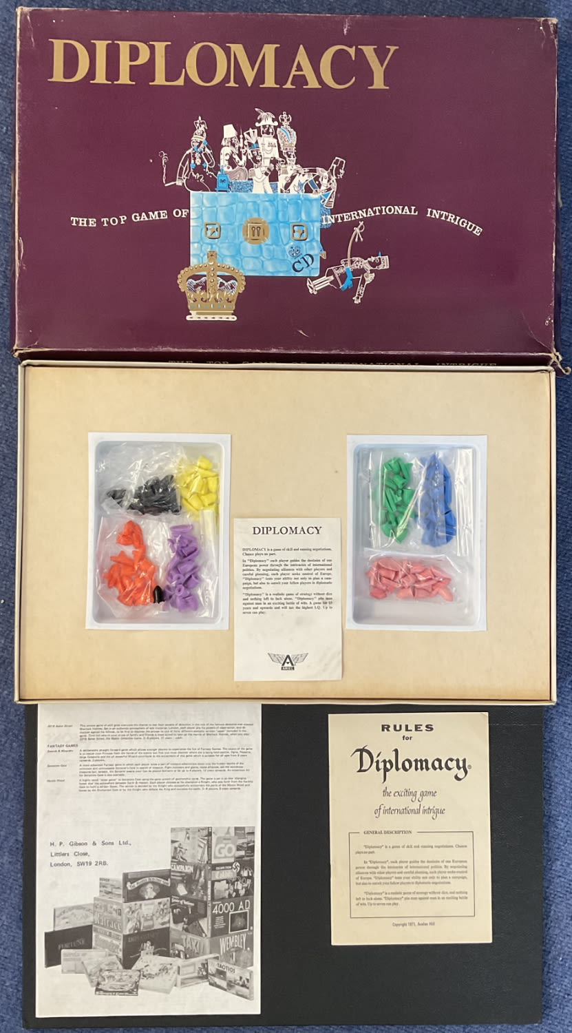 Lot 81: Vintage Diplomacy Board Game 1976 by The Avalon...