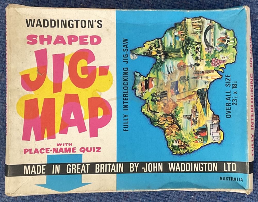 Lot 94: Australia Shaped Jig Map With Place Name Quiz...