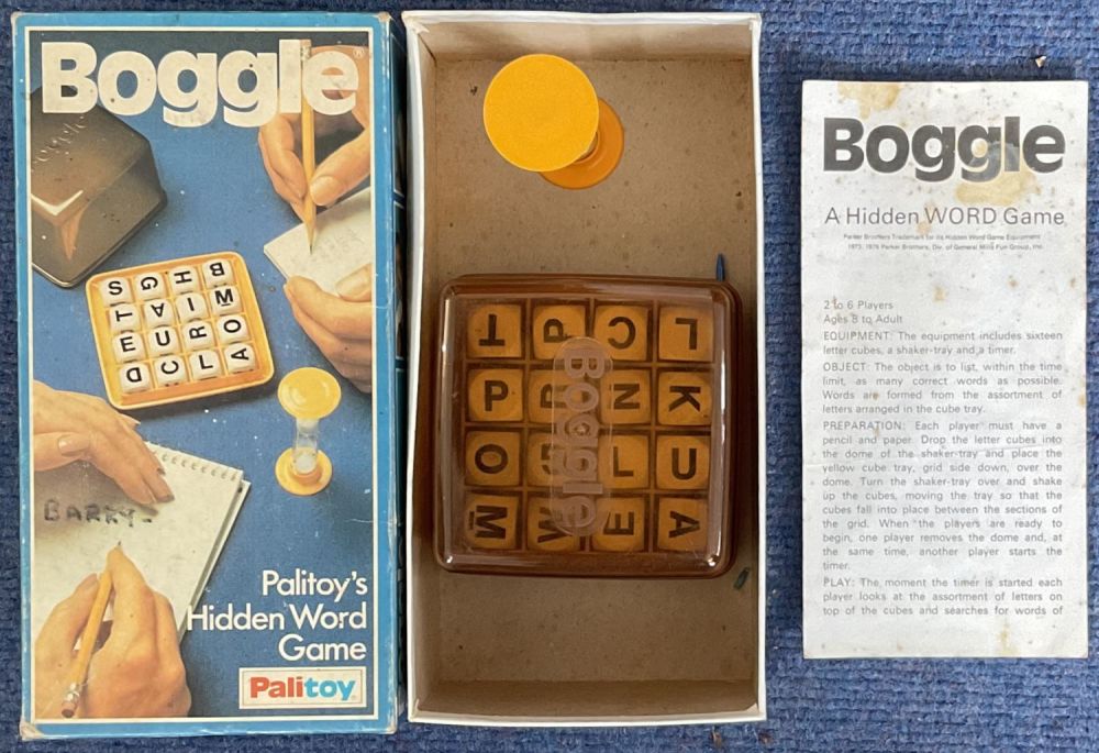 Lot 97: Boggle A Hidden Word Game 1976 by Parker...