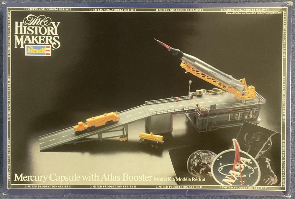 Lot 129: Mercury Capsule with Atlas Booster Plastic Model Kit...