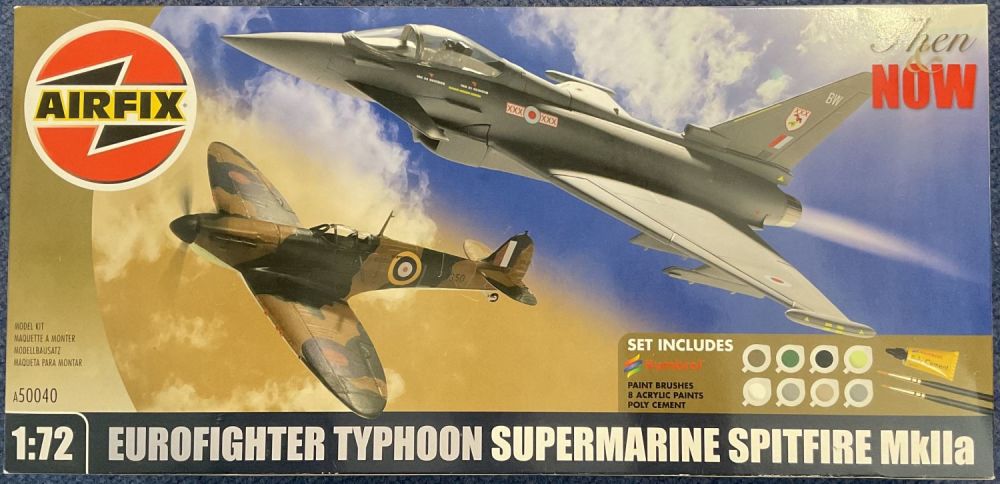 Lot 138: Eurofighter Typhoon Supermarine Spitfire MkIIa Plastic Model Kit...