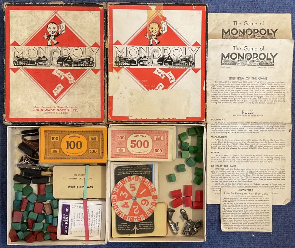 Lot 181: Monopoly by John Waddington Ltd Vintage 2 Boxes...