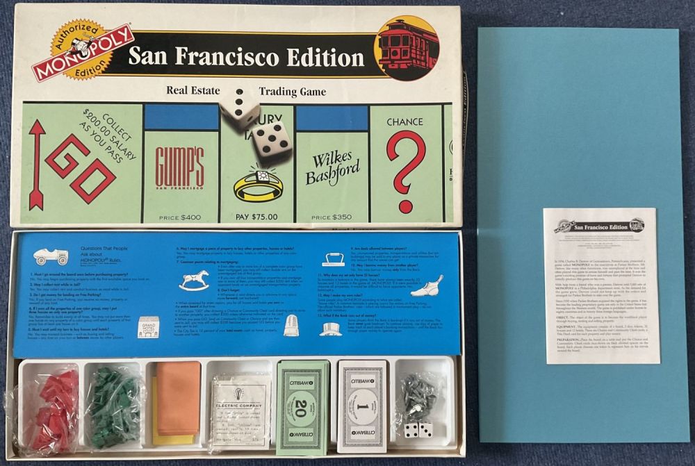 Lot 224: Monopoly San Francisco Edition by Parker Brothers Tonka...