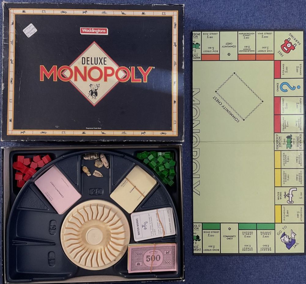 Lot 246: Monopoly Deluxe Edition (UK Edition) by Waddingtons 1990,...