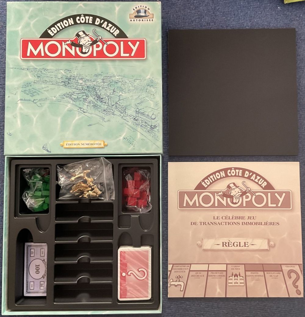 Lot 273: Monopoly Edition Cote D'Azur (French) by Hasbro 2000,...