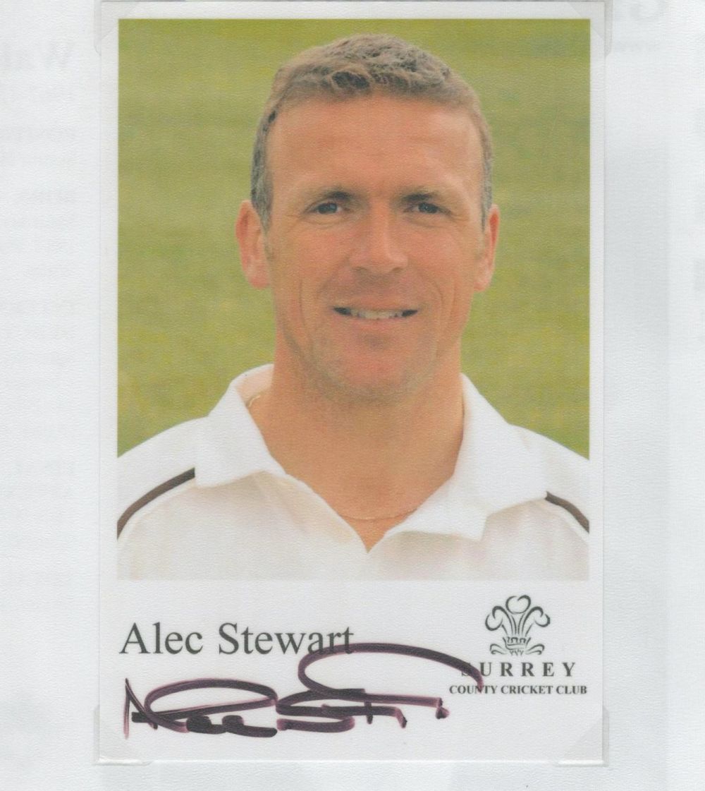 Lot 125: Cricket Alec Stewart signed 6x4 colour Surrey promo...