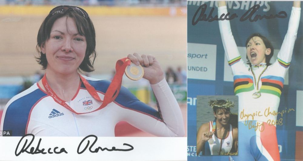 Lot 149: Olympics Rebecca Romero signed two colour photos affixed...