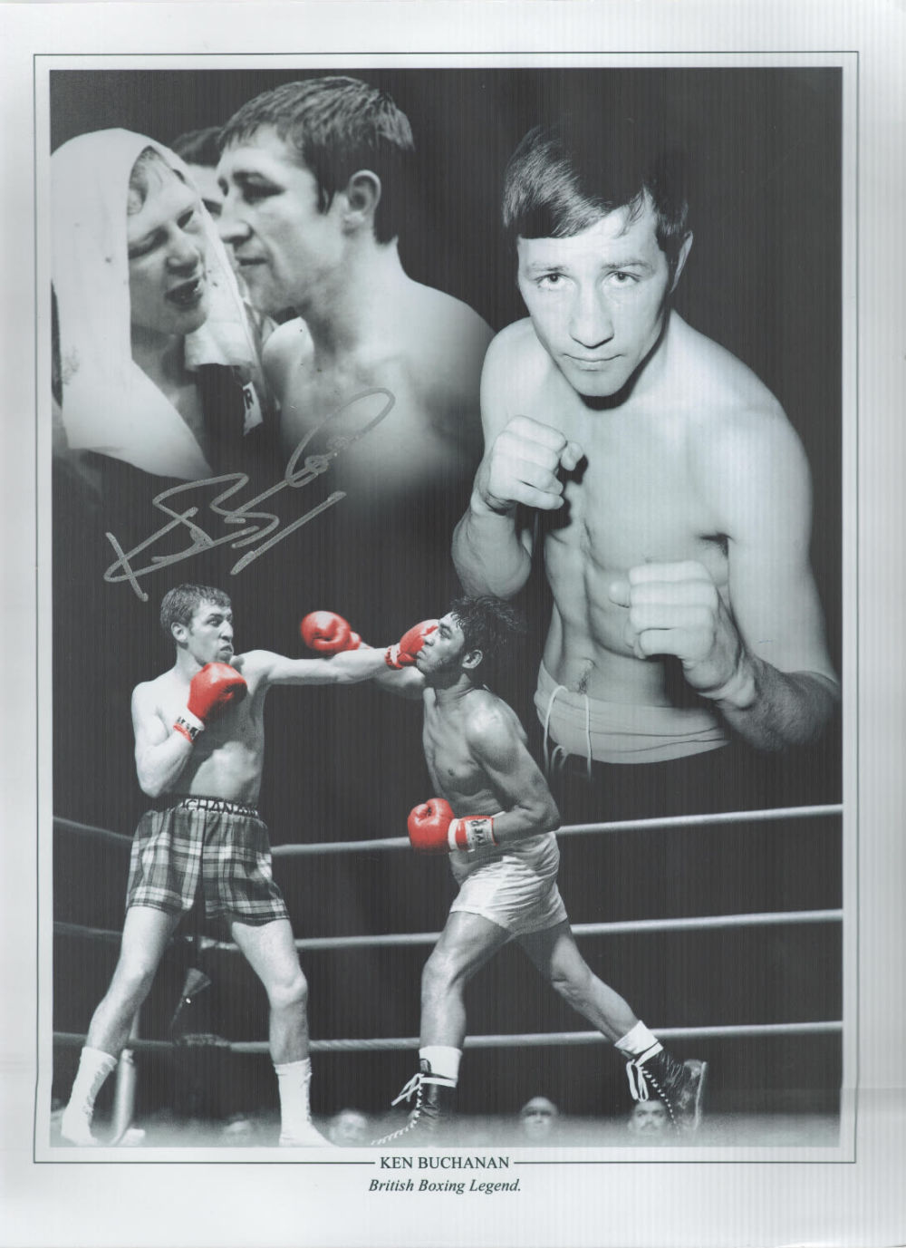 Lot 158: Boxing Ken Buchanan signed 16x12 inch British Boxing...