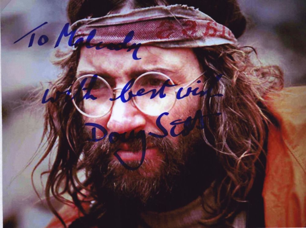 Lot 59: Doug Scott signed 8x6 inch colour photo dedicated....