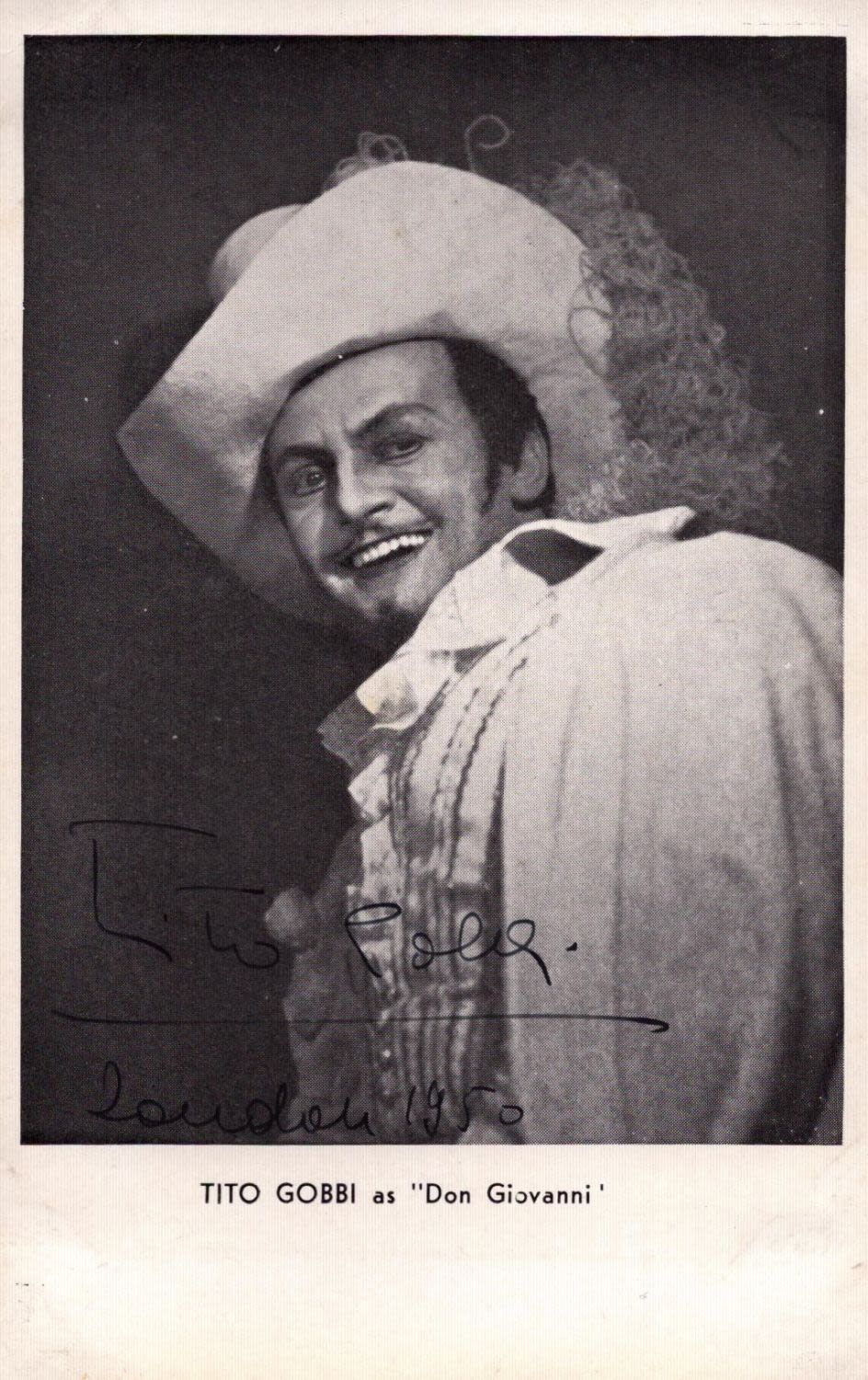 Lot 143: Tito Gobbi signed 6x4inch black and white photo....