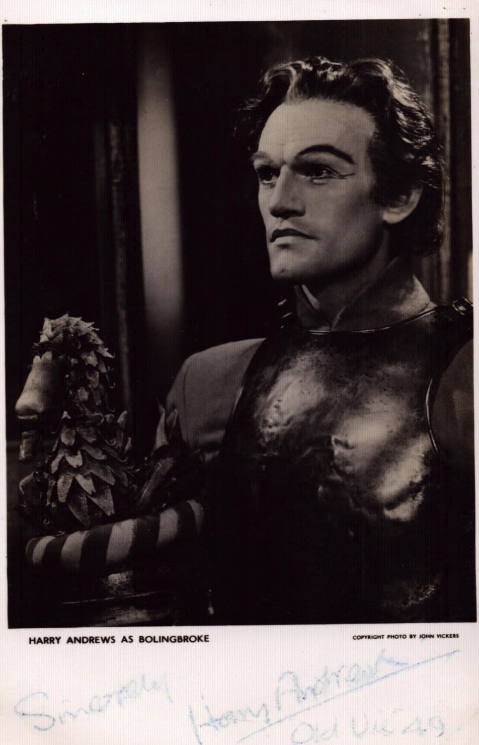 Lot 144: Harry Andrews Actor signed 6x4inch black and white...