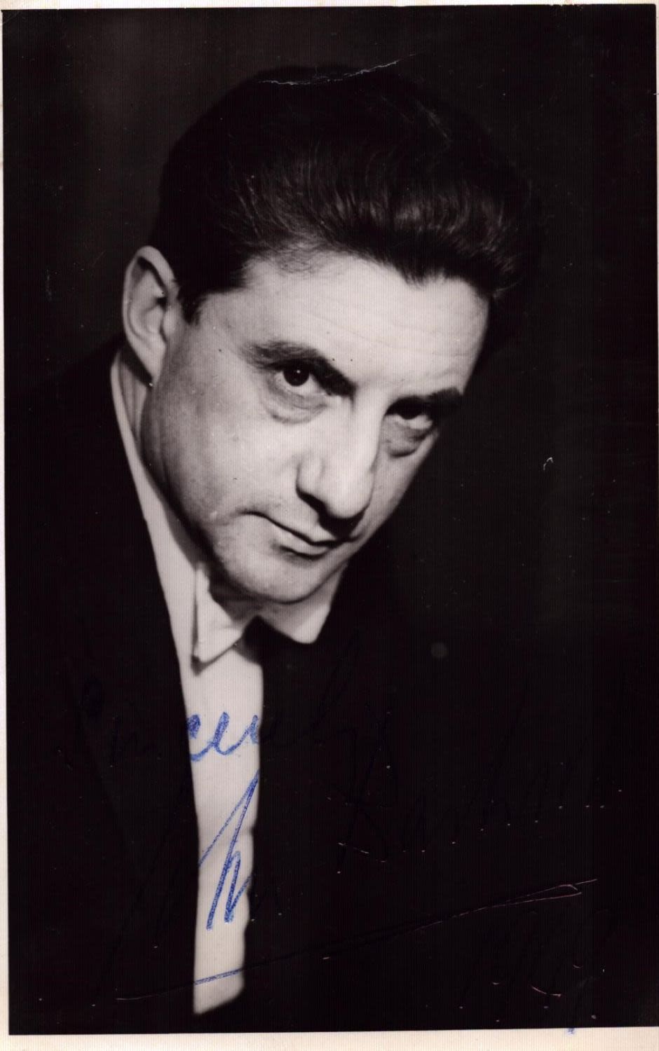 Lot 145: John Barbirolli Conductor signed 6x4inch black and white...