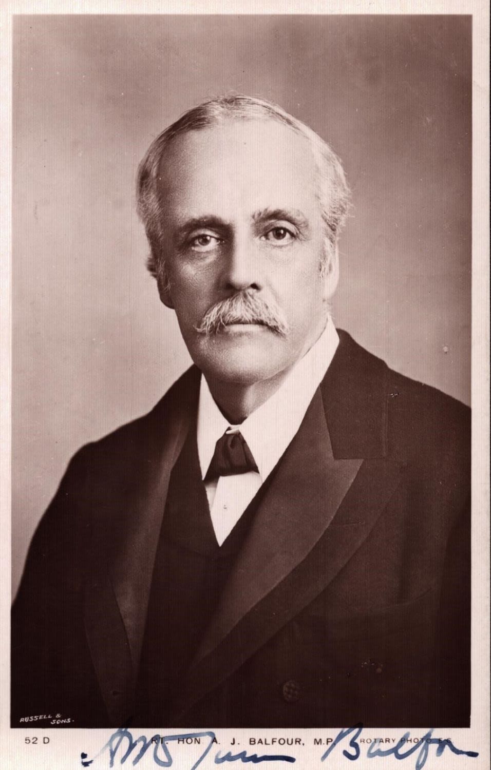 Lot 160: Arthur James Balfour, Prime minister signed 6x4inch black...