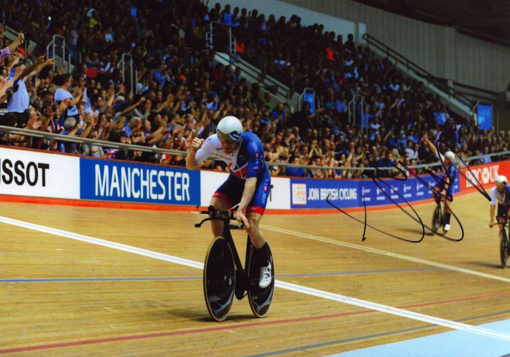 Lot 187: Olympics Ed Clancy signed 12x8 inch colour photo....
