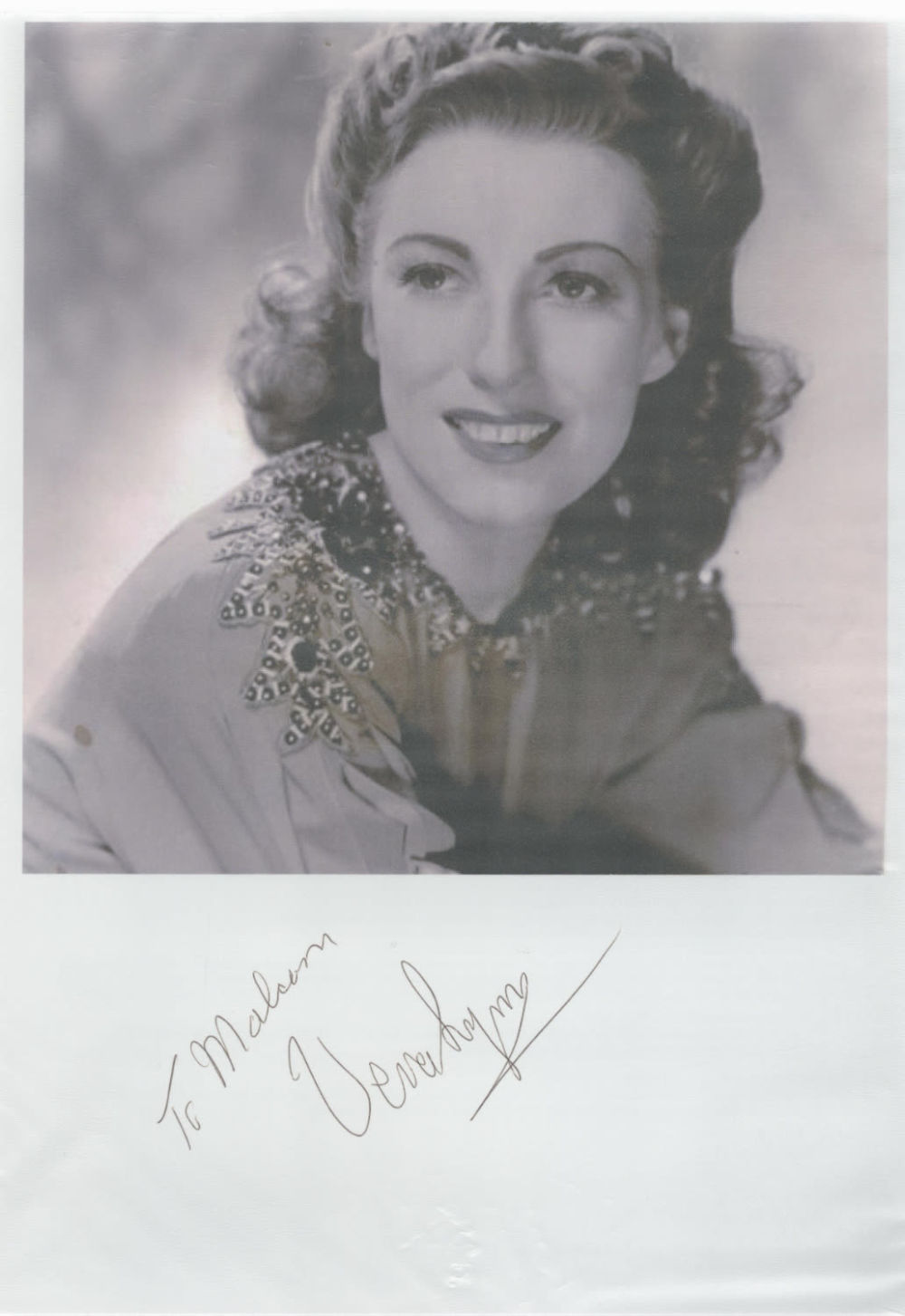Lot 201: Vera Lynn signed A4 sheet. Signed below black...