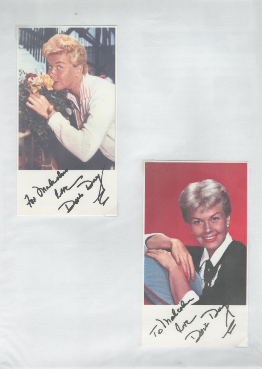 Lot 212: Doris Day signed photo collection. 6x4inch colour dedicated...