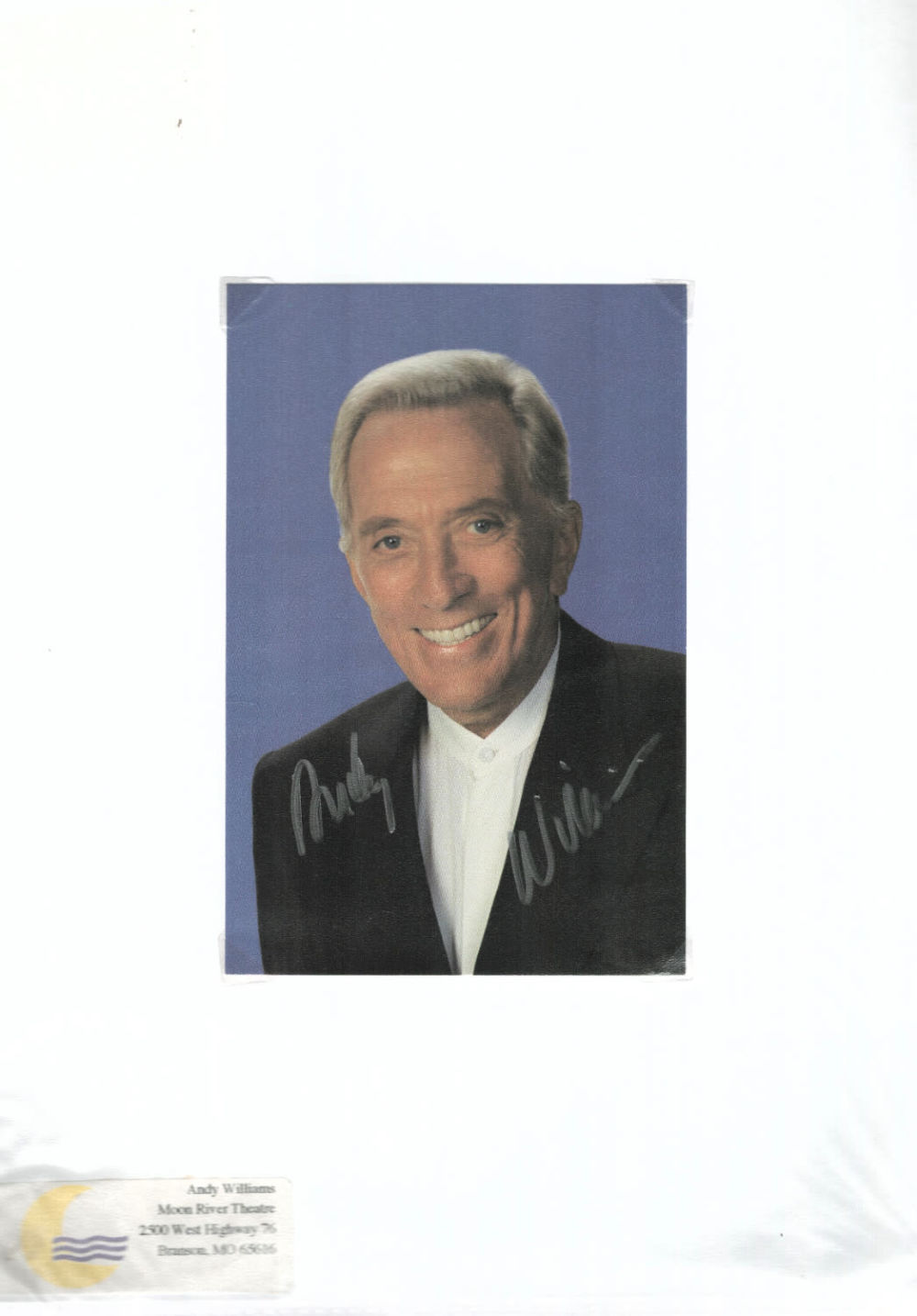 Lot 228: Andy Williams signed 6x4inch colour photo. Good condition....
