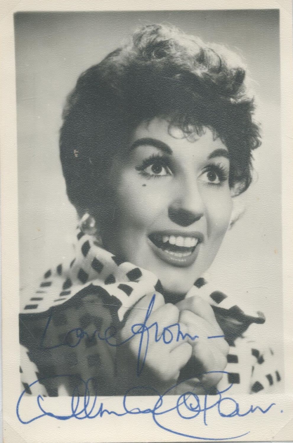 Lot 234: Alma Cogan signed 6x4inch black and white photo....