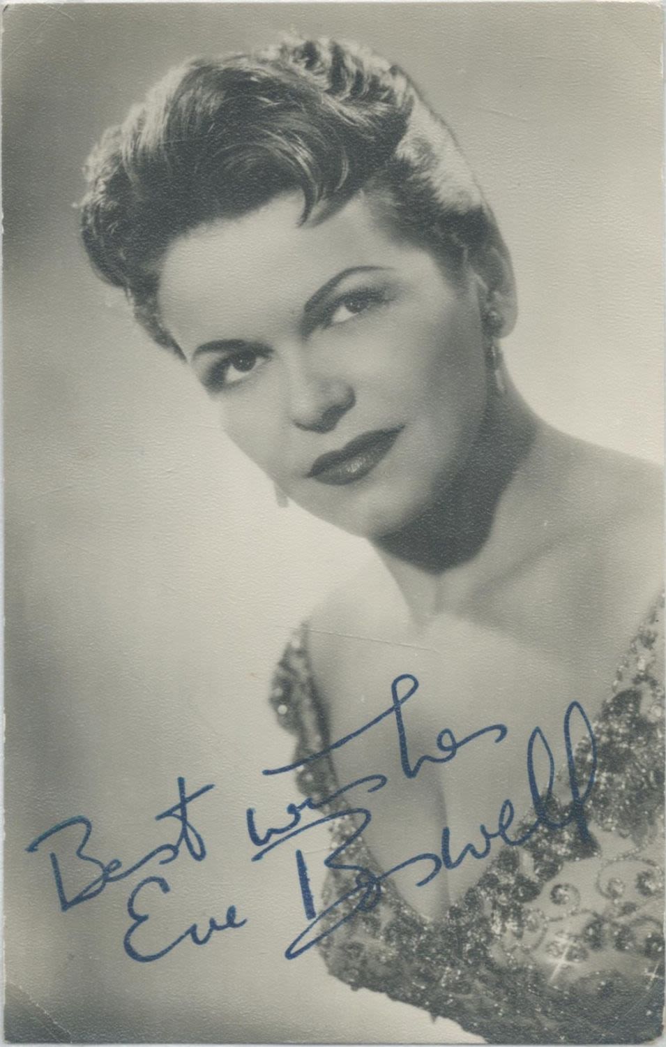 Lot 238: Eve Boswell signed 6x4inch vintage photo. Good condition....