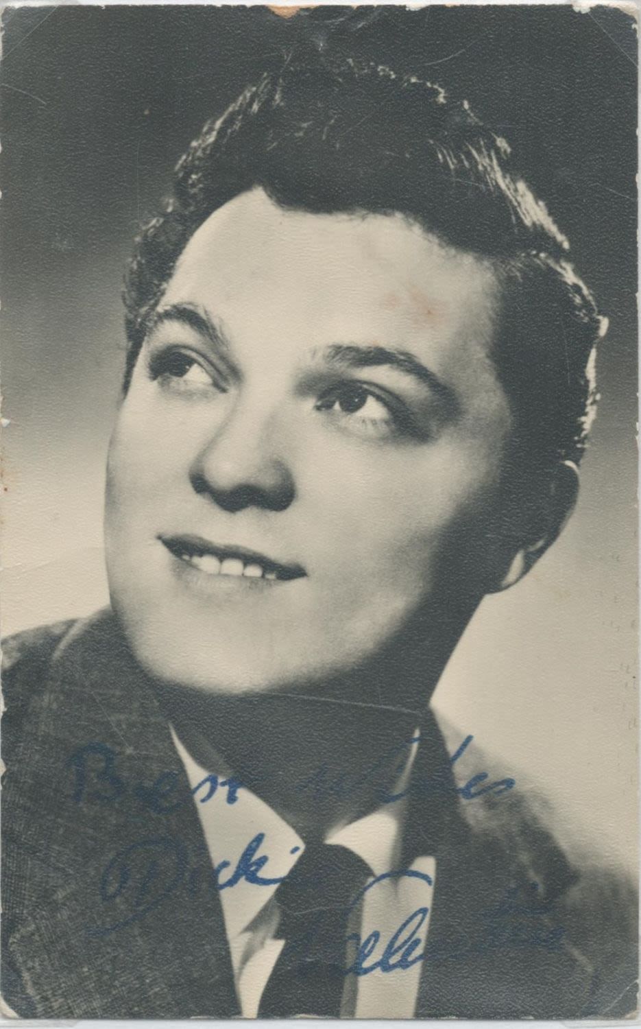 Lot 239: Dickie Valentine signed 6x4inch vintage photo. Good condition....