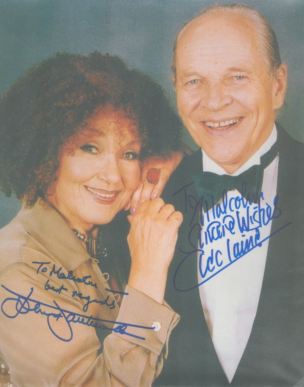 Lot 244: Cleo Laine and John Dankworth signed 10x8inch colour...