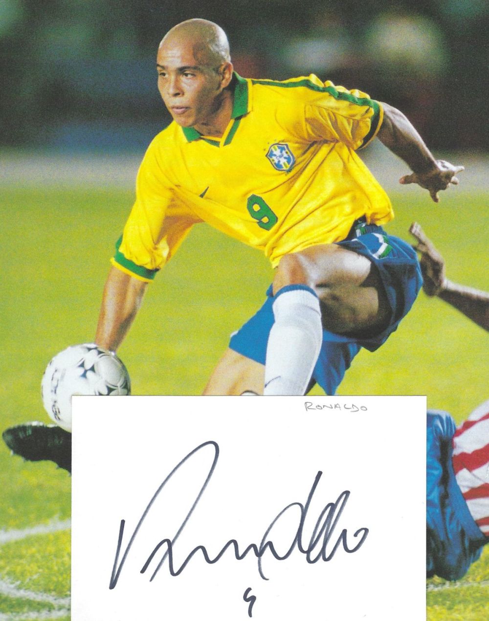 Lot 252: Ronaldo signed album page with unsigned 10x8 colour...
