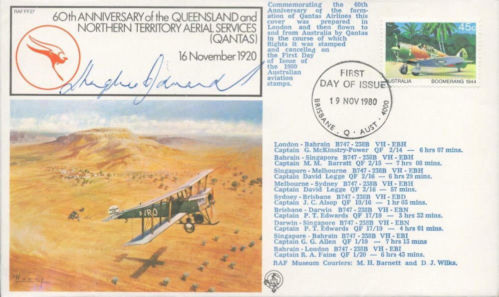 Lot 254: Hughie Edwards signed 60th Anniversary of the Queensland...
