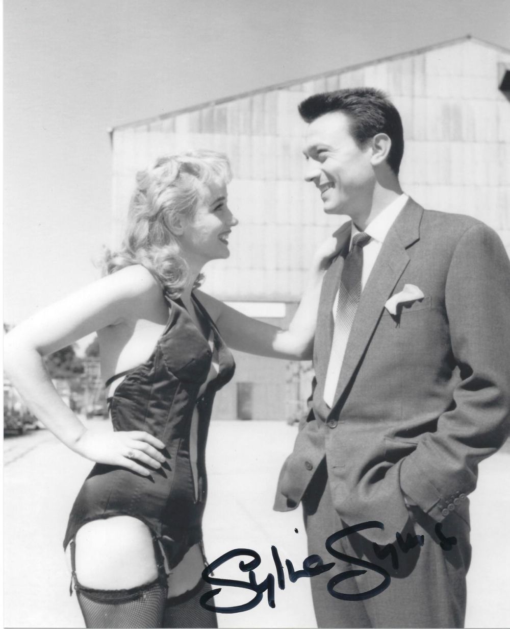 Lot 287: Sylvia Syms signed 10x8 black and white photo....