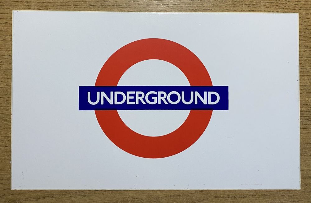 Lot 300: London Underground 10x6 Underground Roundel 1990's Carriage sign....