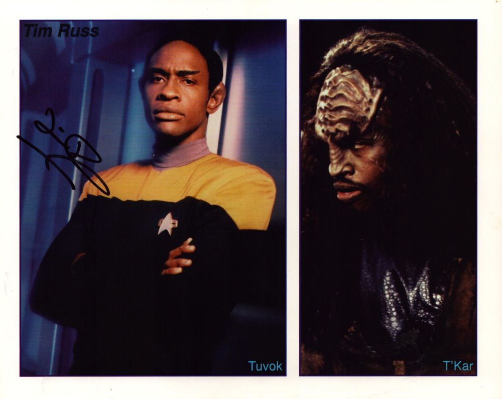 Lot 314: Tim Russ signed 10x8 montage colour photo. Good...