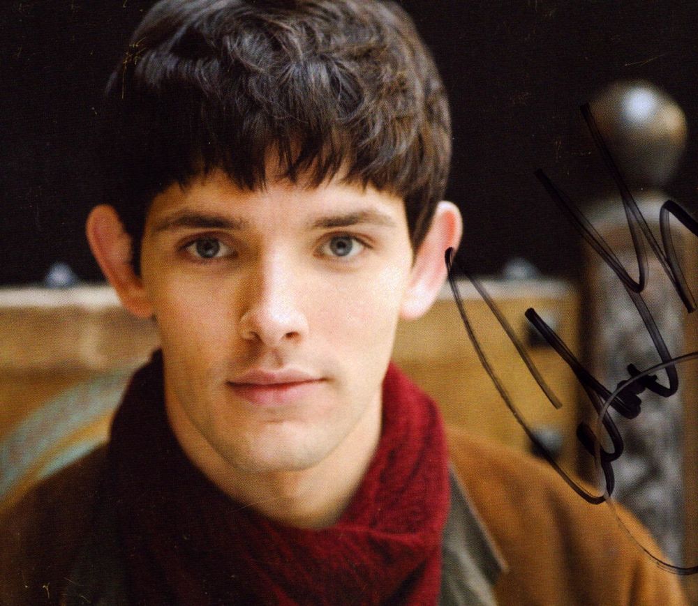 Lot 315: Colin Morgan signed 6x4 photo card. Good condition....