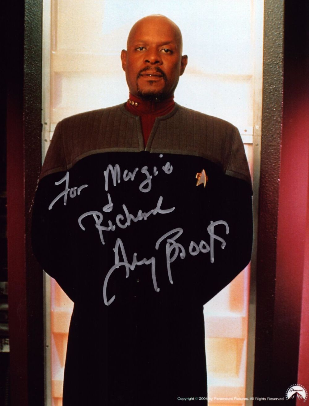 Lot 325: Avery Brooks signed 10x8 Star Trek photo. Dedicated....